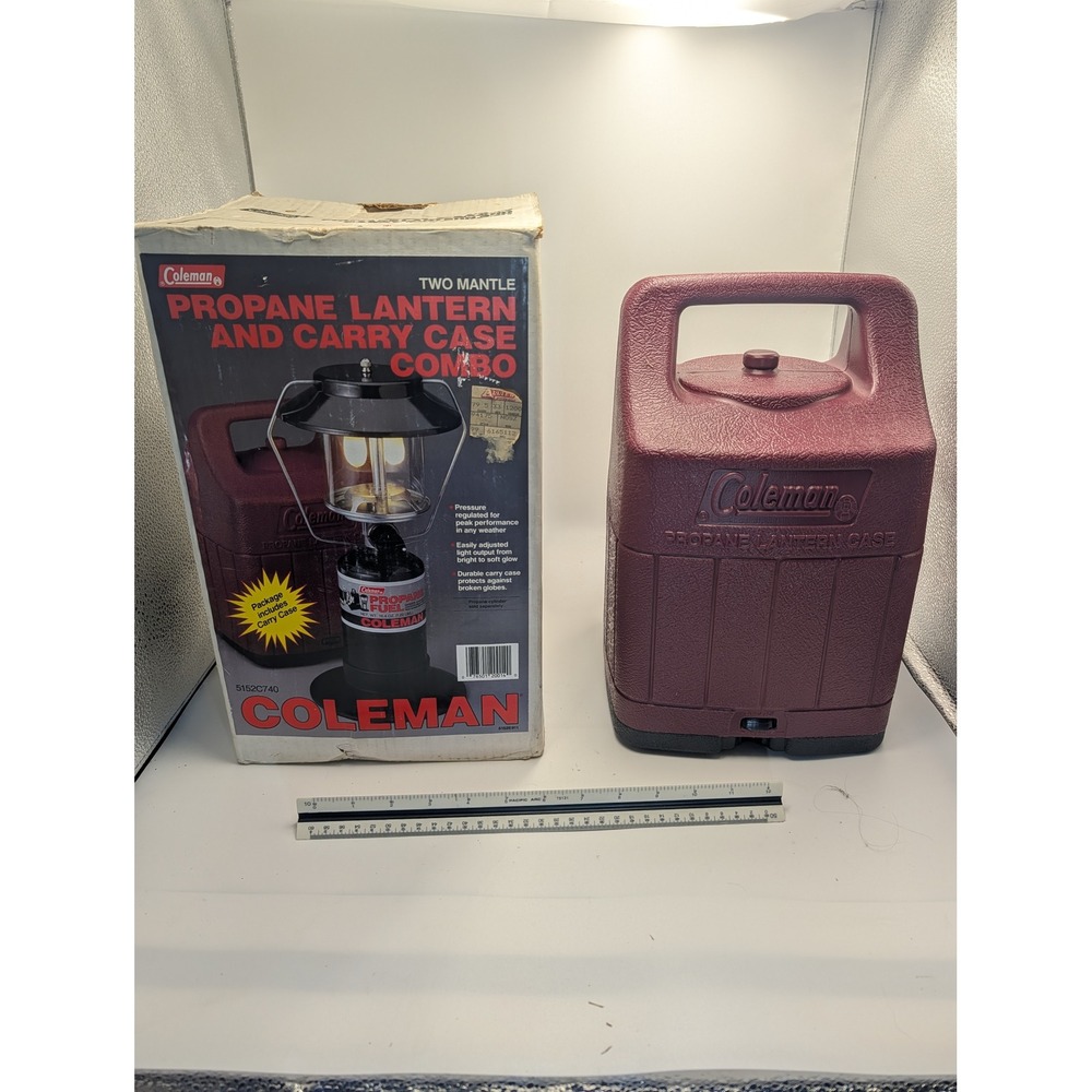 Coleman 5152C740 Two Mantle Propane Lantern with Hard Carry Case Combo Green